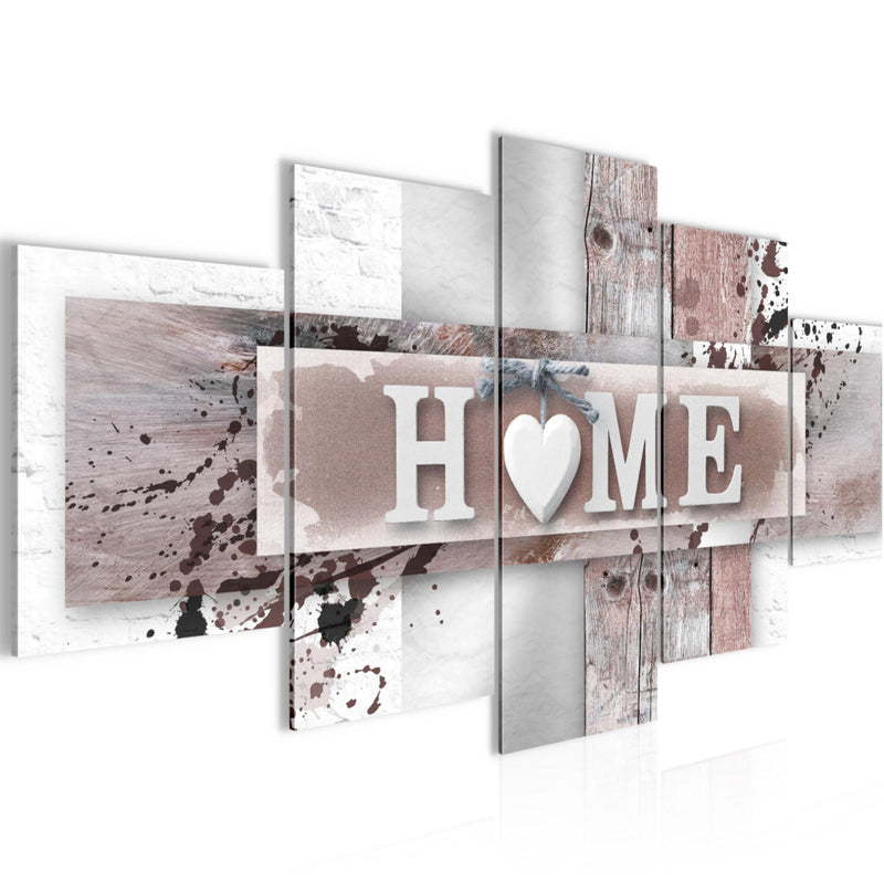 Runa Art Bild Wohnzimmer Schlafzimmer Büro Love 5 Teilig Weiß Zuhause Wandbilder auf Vlies Leinwand 504553b