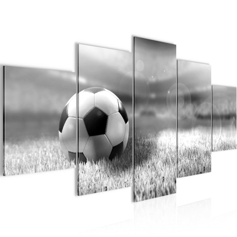 Runa Art Bild Wohnzimmer Schlafzimmer Fussball 5 Teilig Sport Grau Wandbilder auf Vlies Leinwand 402453b