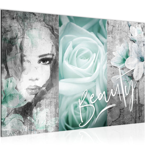 Runa Art Bild Blumen Vintage Modern Wandbilder Wohnzimmer 1 Teilig - Made In Germany - Frau Bunt Flur 039315b