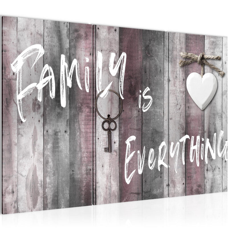 Runa Art Wandbilder Home Abstrakt Bild XXL Schlafzimmer Wohnzimmer Grau Rosa Holz 120 x 80 cm 3 Teilig 040231c