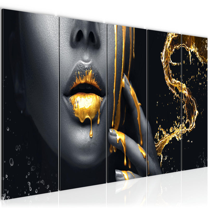 Runa Art Wandbilder XXL Abstrakt Wohnzimmer Schlafzimmer Büro 200 x 80 cm Minimalismus 5 Teilig - Made in Germany - 041555a