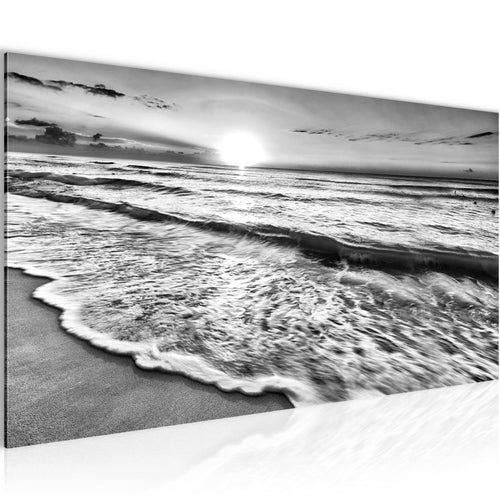 Runa Art Wandbild Landschaft 100 x 40 cm Modern Bild auf Vlies Leinwand Schwarz Wohnzimmer Schlafzimmer Büro Strand 023712c
