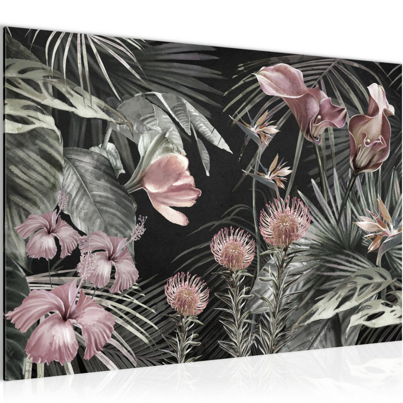 Runa Art Bild Blumen Modern Wandbilder Wohnzimmer 1 Teilig - Made In Germany - Vintage Natur Grün Flur 043315b