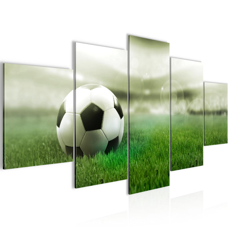 Runa Art Bild Wohnzimmer Schlafzimmer Fussball 5 Teilig Sport Grün Wandbilder auf Vlies Leinwand 402453c