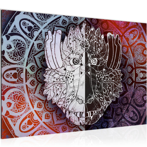 Runa Art Bild Mandala Abstrakt Modern Wandbilder Wohnzimmer Schlafzimmer 1 Teilig - Made In Germany - Orientalisch Lila Violett Flur 040115b