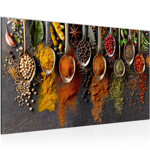Runa Art Bild Küche Modern Wandbilder Küche 1 Teilig - Made in Germany - Gelb Gewürze Flur 041414a