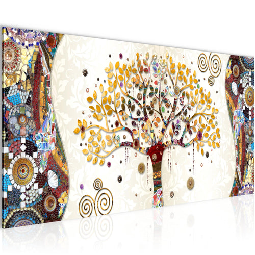Runa Art Wandbild Landschaft 100 x 40 cm Modern Bild auf Vlies Leinwand Grün Wohnzimmer Schlafzimmer Büro Natur 004612a