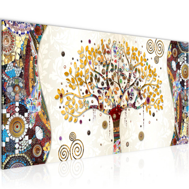 Runa Art Wandbild Landschaft 100 x 40 cm Modern Bild auf Vlies Leinwand Grün Wohnzimmer Schlafzimmer Büro Natur 004612a
