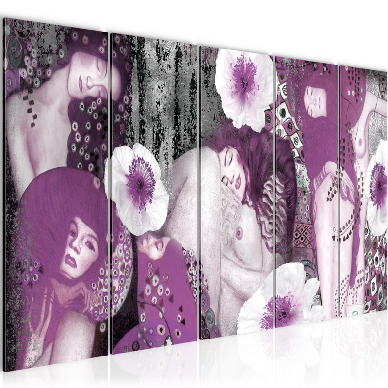 Runa Art Bild Collage Gustav Klimt Wandbilder auf Vlies Leinwand 5 Teilig Wanddekoration Wohnzimmer 018556c