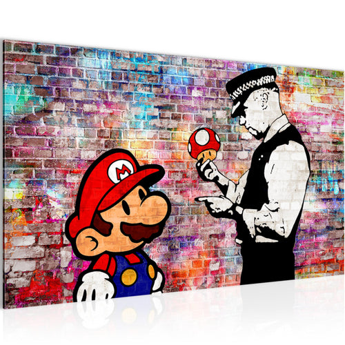 Runa Art Bild Gamer Modern Wandbilder Kinderzimmer 1 Teilig - Made in Germany - Rot Charaktere Flur 303014c