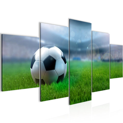 Runa Art Bild Wohnzimmer Schlafzimmer Fussball 5 Teilig Sport Grau Wandbilder auf Vlies Leinwand 402453a