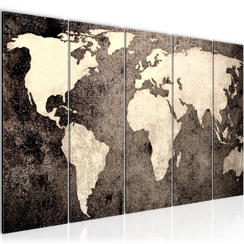 Runa Art Bild Weltkarte Wandbilder auf Vlies Leinwand 5 Teilig Wanddekoration Büro Wohnzimmer 101756c