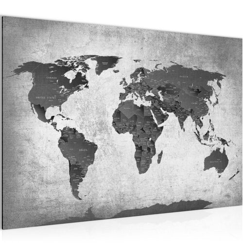 Runa Art Bild Weltkarte Modern Wandbilder Wohnzimmer Büro 1 Teilig - Made In Germany - Vintage Antik Braun Flur 104015b