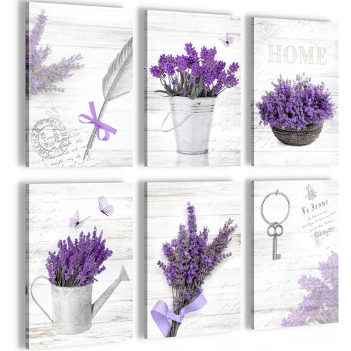 Novart Wandbilder Set Home Provence - KOMPLETT AUFHÄNGFERTIG - Made in Germany - Moderne Bilder  Wohnzimmer Schlafzimmer - N002964a