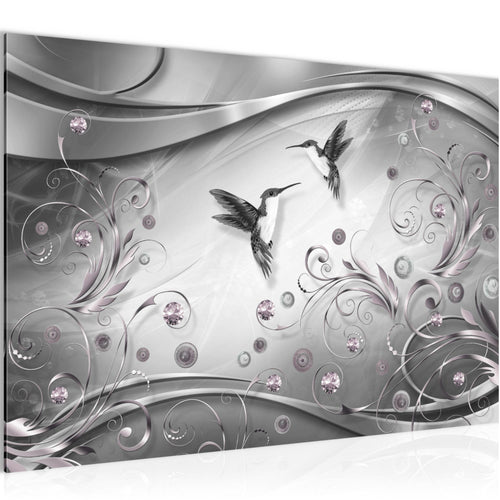 Runa Art Bild Vintage Vogel Modern Wandbilder Wohnzimmer Schlafzimmer 1 Teilig - Made In Germany - Abstrakt Schwarz Weiss Flur 038315c