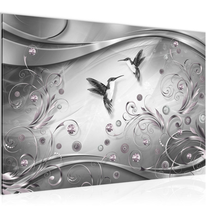 Runa Art Bild Vintage Vogel Modern Wandbilder Wohnzimmer Schlafzimmer 1 Teilig - Made In Germany - Abstrakt Schwarz Weiss Flur 038315c