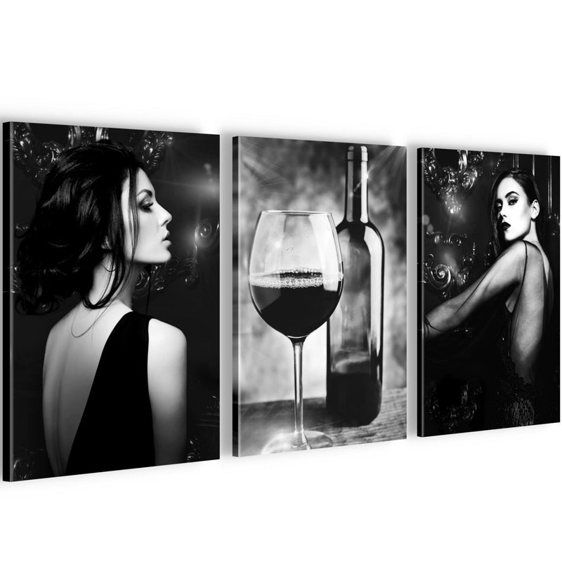 Novart Wandbilder 3 Teilig Wandbilder für 20 x 30 cm - 3 Bilder Schwarz Fashion Frauen N036530a
