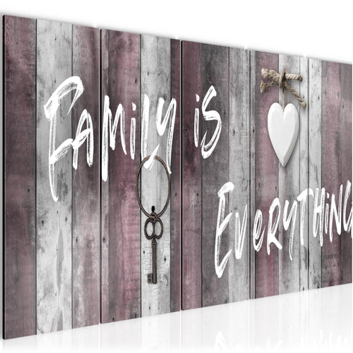 Runa Art Wandbild XXL Home Abstrakt Schlafzimmer Wohnzimmer 200 x 80 cm Grau Rosa 5 Teilig - Made in Germany - 040255c