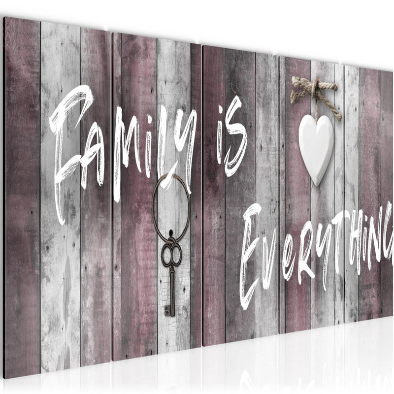 Runa Art Wandbild XXL Home Abstrakt Schlafzimmer Wohnzimmer 200 x 80 cm Grau Rosa 5 Teilig - Made in Germany - 040255c