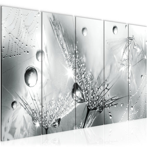 Runa Art Bild Blumen Pusteblumen Wandbilder auf Vlies Leinwand 5 Teilig Wanddekoration Wohnzimmer Schlafzimmer 043156c