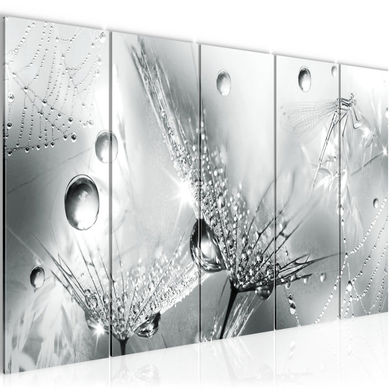 Runa Art Bild Blumen Pusteblumen Wandbilder auf Vlies Leinwand 5 Teilig Wanddekoration Wohnzimmer Schlafzimmer 043156c