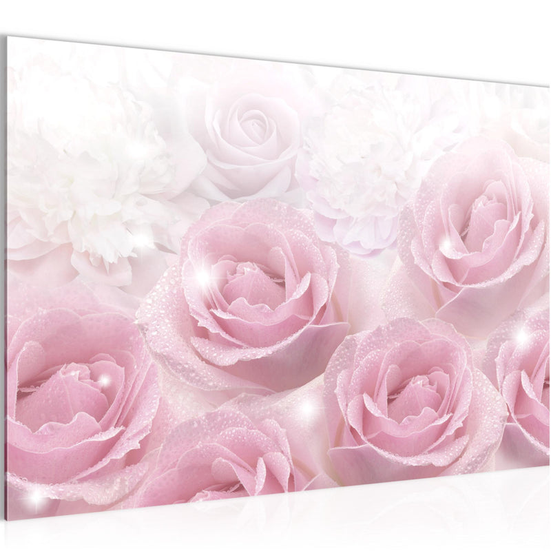 Runa Art Bild Blumen Rosen Modern Wandbilder Wohnzimmer 1 Teilig - Made In Germany - Vintage Rosa Flur 017215a