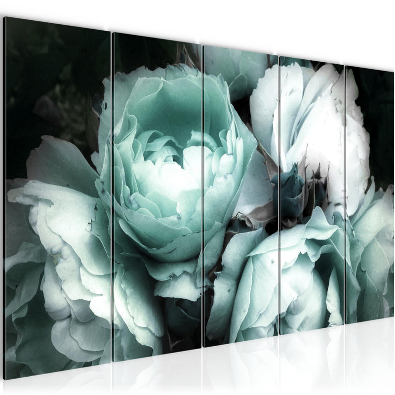 Runa Art Bild Blumen Rosen Wandbilder auf Vlies Leinwand 5 Teilig Wanddekoration Wohnzimmer Schlafzimmer 039156b