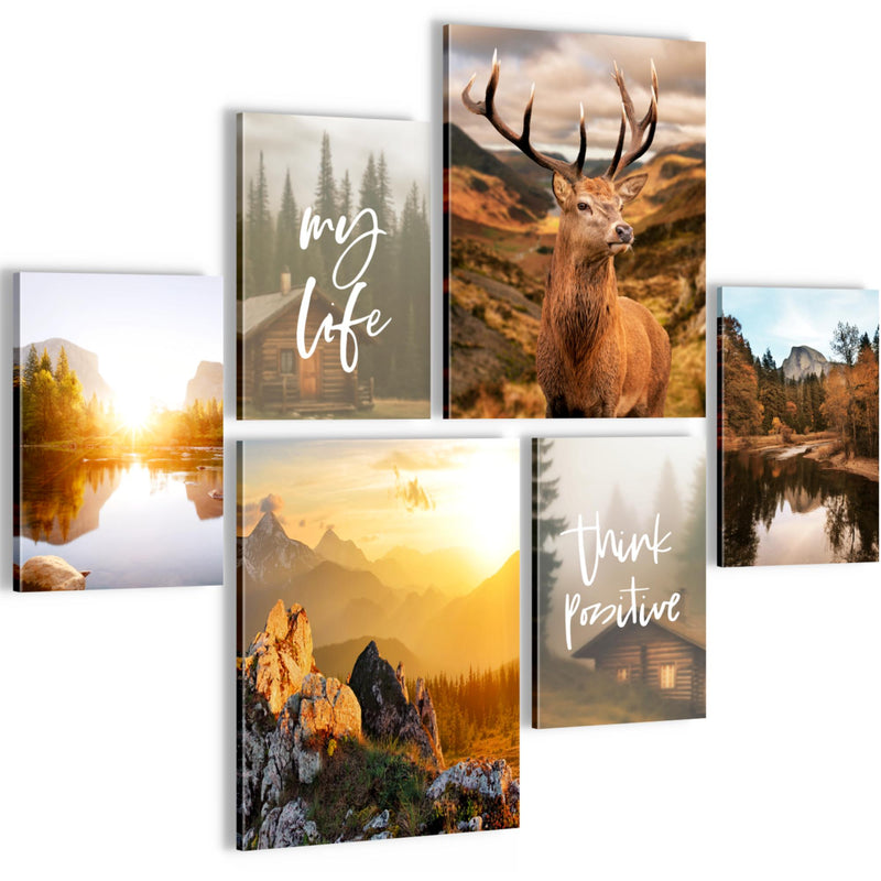 Novart Bilder Landschaft Natur - KOMPLETT AUFHÄNGFERTIG - - Novart Wandbilder - Wohnzimmer Schlafzimmer Büro N033063a