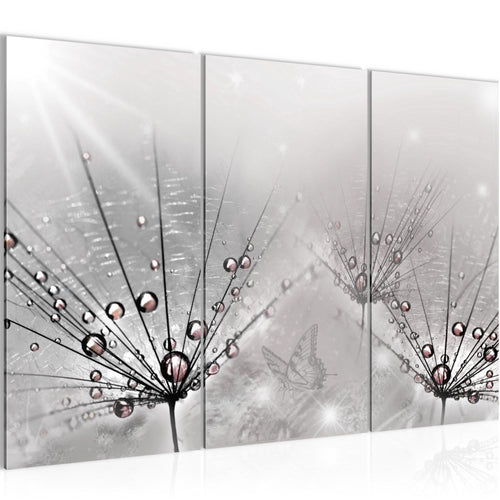 Runa Art Wandbilder Pusteblume Bild XXL Wohnzimmer Schlafzimmer Grau Natur 120 x 80 cm 3 Teilig 016931c