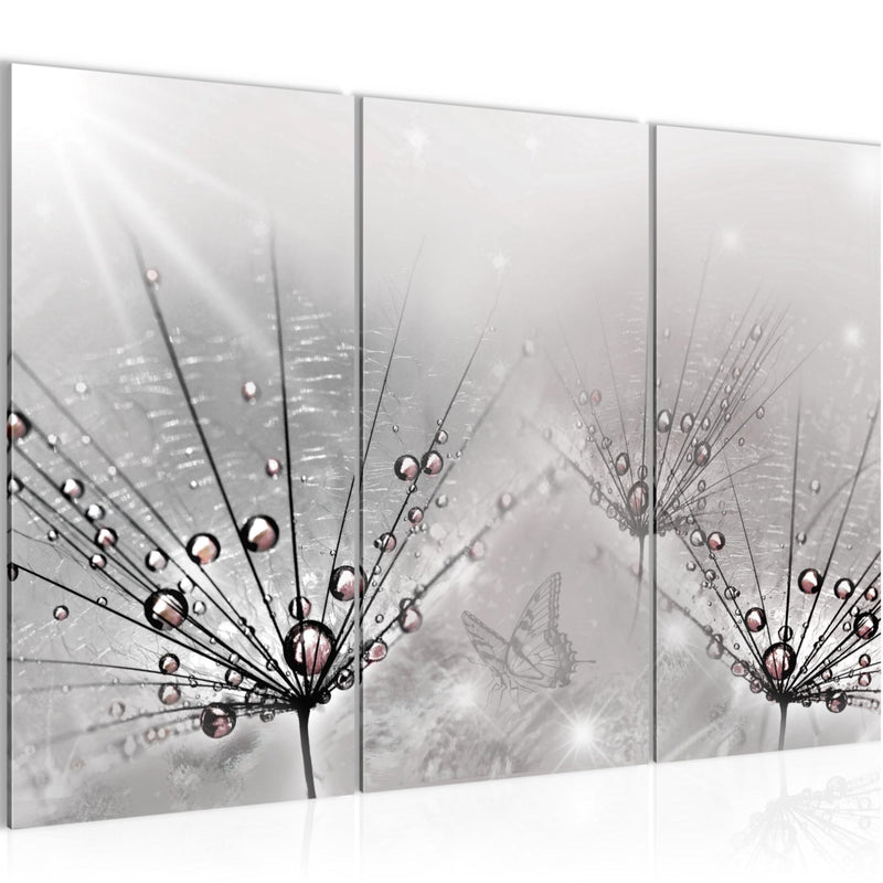 Runa Art Wandbilder Pusteblume Bild XXL Wohnzimmer Schlafzimmer Grau Natur 120 x 80 cm 3 Teilig 016931c