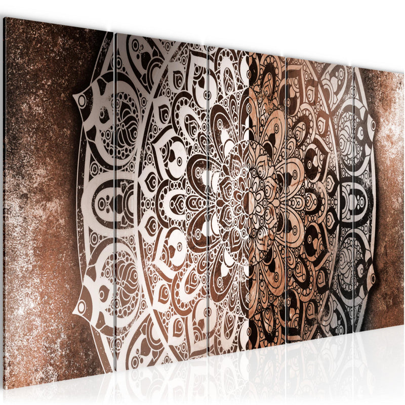 Runa Art Bild Mandala Abstrakt Wandbilder auf Vlies Leinwand 5 Teilig Wanddekoration Wohnzimmer Schlafzimmer 040156c