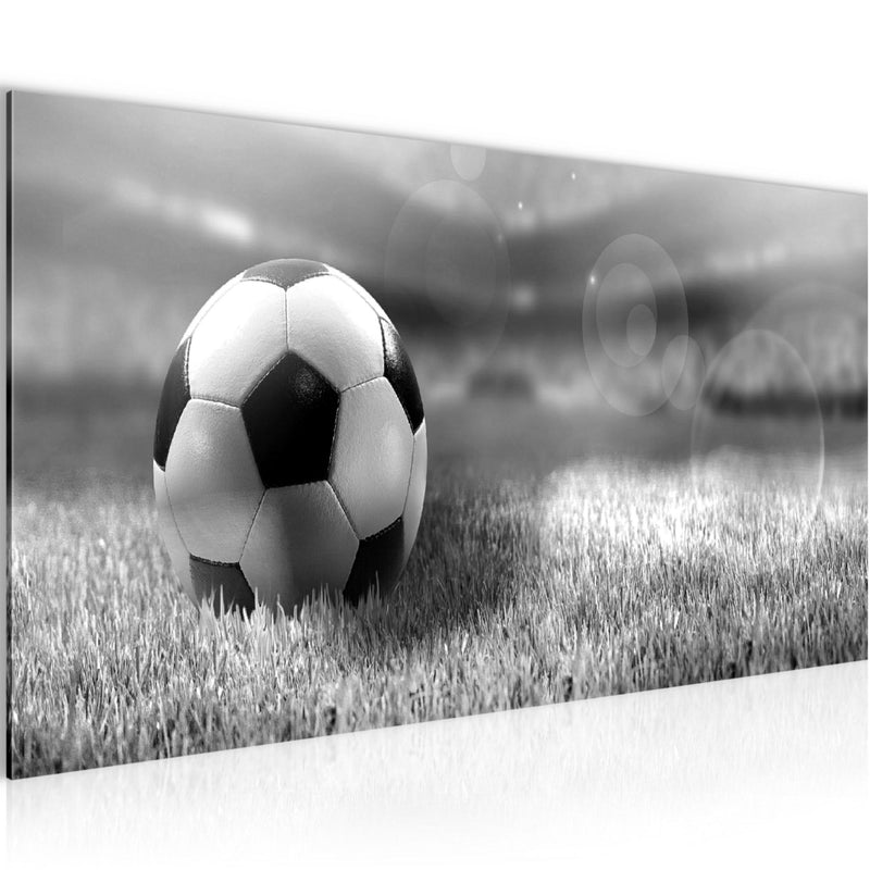 Runa Art Wandbild Fussball 1 Teilig 100 x 40 cm Modern Bild auf Vlies Leinwand Sport Wohnzimmer Schlafzimmer Grau 402412b