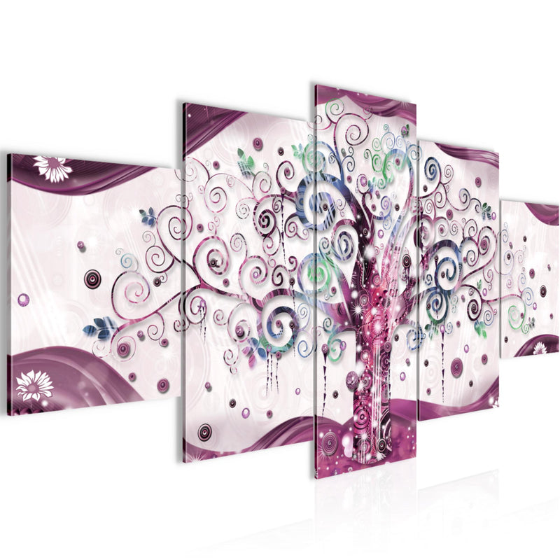 Runa Art - Bilder Gustav Klimt Baum des Lebens 200 x 100 cm 5 Teilig XXL Wanddekoration Design Rosa 003051c
