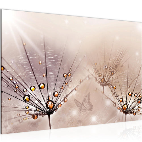 Runa Art Bild Pusteblume Modern Wandbilder Wohnzimmer Schlafzimmer 1 Teilig - Made In Germany - Natur Rosa Flur 016915a