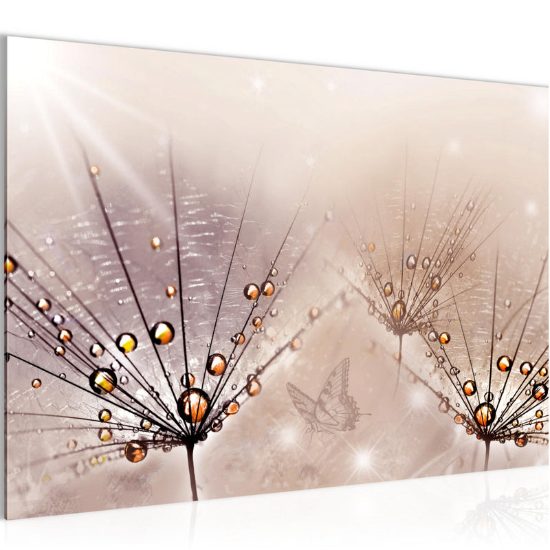 Runa Art Bild Pusteblume Modern Wandbilder Wohnzimmer Schlafzimmer 1 Teilig - Made In Germany - Natur Rosa Flur 016915a