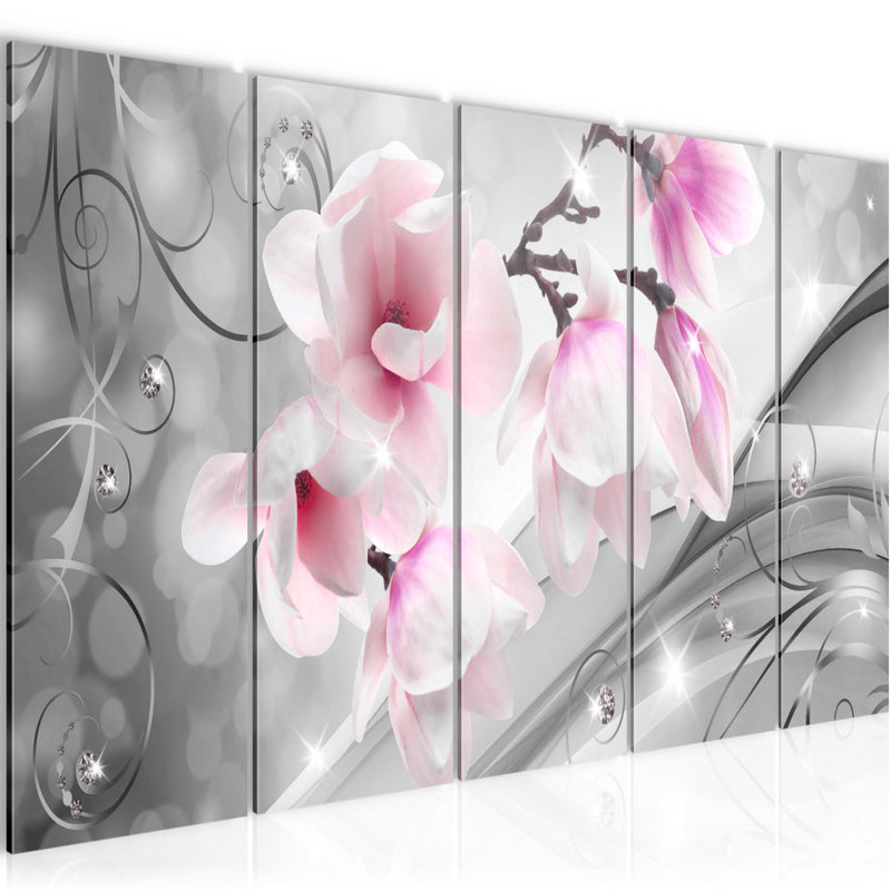 Runa Art Bild Blumen Abstrakt Wandbilder auf Vlies Leinwand 5 Teilig Wanddekoration Wohnzimmer Schlafzimmer 035356a