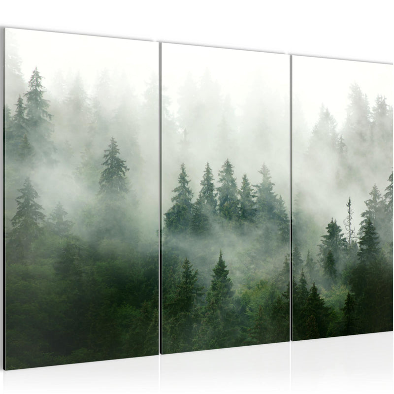 Runa Art Wandbilder Landschaft Bild XXL Wohnzimmer Schlafzimmer Büro Wald Waldgrün 120 x 80 cm 3 Teilig 032331a