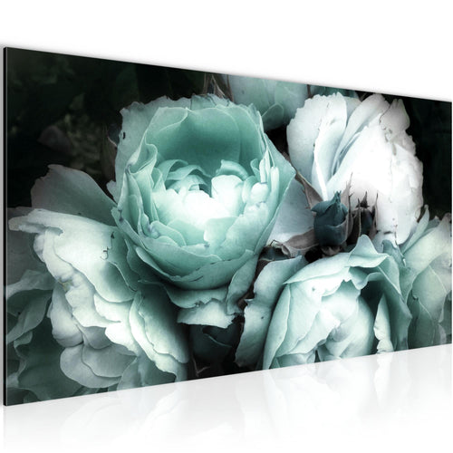 Runa Art Wandbild Blumen Rosen 1 Teilig 100 x 40 cm Modern Bild auf Vlies Leinwand Vintage Wohnzimmer Schwarz Bunt 039112b