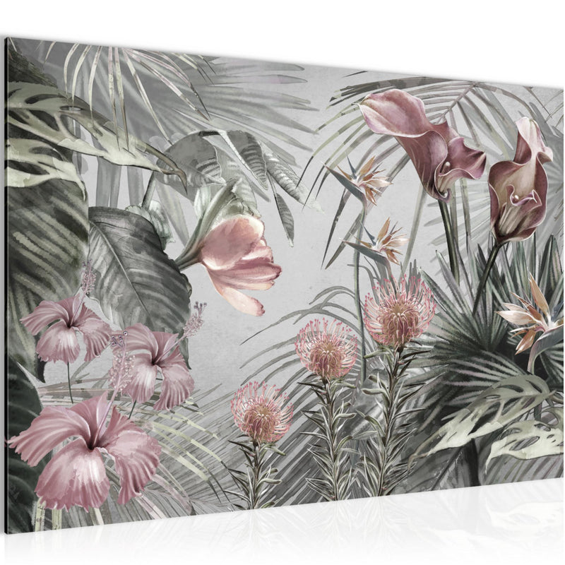 Runa Art Bild Blumen Modern Wandbilder Wohnzimmer 1 Teilig - Made In Germany - Vintage Natur Grau Flur 043315c