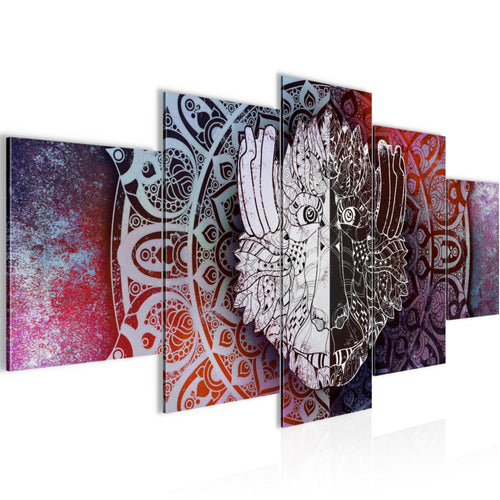 Runa Art - Bilder Mandala Abstrakt 200 x 100 cm 5 Teilig XXL Wanddekoration Design Lila Violett 040151b