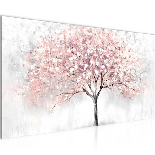 Runa Art Wandbild Blumen Pflanzen 100 x 40 cm Modern Bild auf Vlies Leinwand Rosa Wohnzimmer Schlafzimmer Büro Blütenbaum 053212b