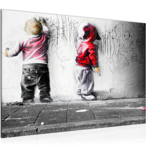 Runa Art Bild Kinder Graffiti Modern Wandbilder Babyzimmer Spielzimmer 1 Teilig - Made In Germany - Streetart Bunt Flur 039215c