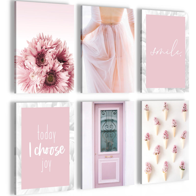 Novart Wandbilder Set Fashion - KOMPLETT AUFHÄNGFERTIG - Made in Germany - Moderne Bilder  Wohnzimmer Mädchen Teenager - N020464a
