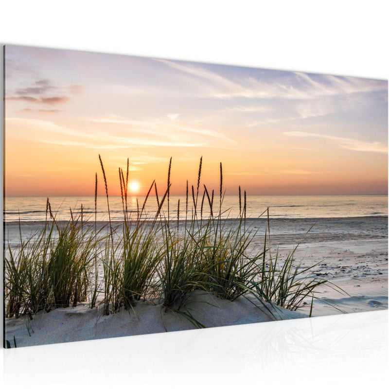 Runa Art Bild Landschaft Modern Wandbilder Wohnzimmer Schlafzimmer Büro 1 Teilig - Made in Germany - Orange Strand Flur 043714a
