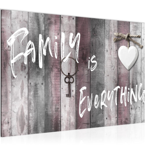 Runa Art Bild Home Abstrakt Modern Wandbilder Schlafzimmer Wohnzimmer 1 Teilig - Made In Germany - Holz Grau Rosa Flur 040215c