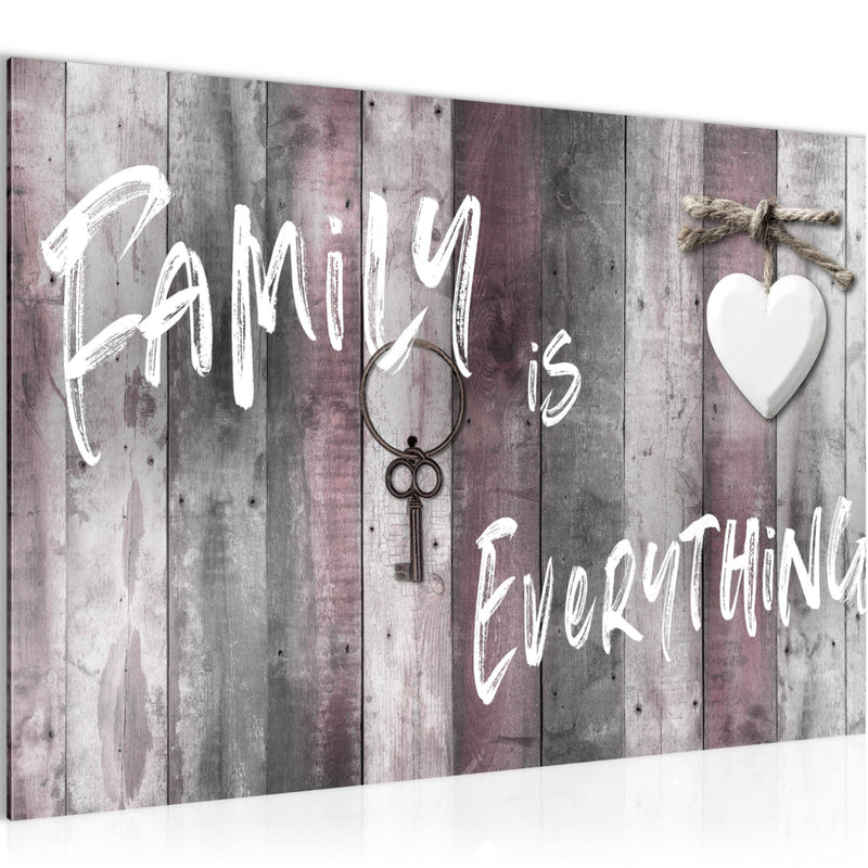 Runa Art Bild Home Abstrakt Modern Wandbilder Schlafzimmer Wohnzimmer 1 Teilig - Made In Germany - Holz Grau Rosa Flur 040215c