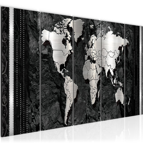 Runa Art Bild Weltkarte Wandbilder auf Vlies Leinwand 5 Teilig Wanddekoration Büro Wohnzimmer 107356a