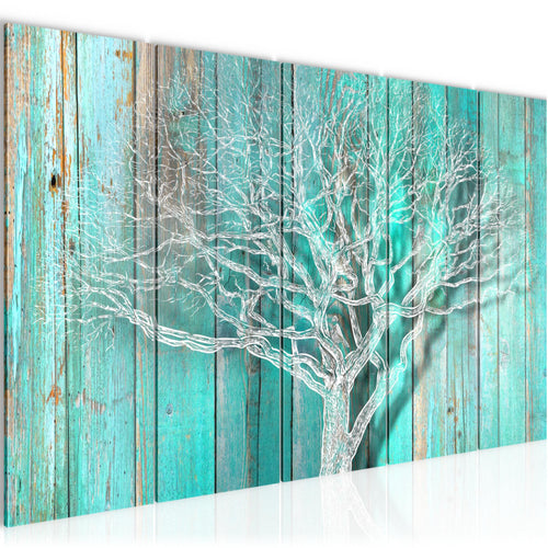 Runa Art Wandbild XXL Baum Abstrakt Wohnzimmer 200 x 80 cm Schwarz Weiss 5 Teilig - Made in Germany - 039955b