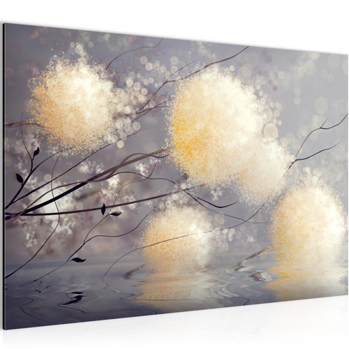 Runa Art Bild Pusteblumen Modern Wandbilder Wohnzimmer Schlafzimmer 1 Teilig - Made In Germany - Abstrakt Grau Beige Flur 044215a