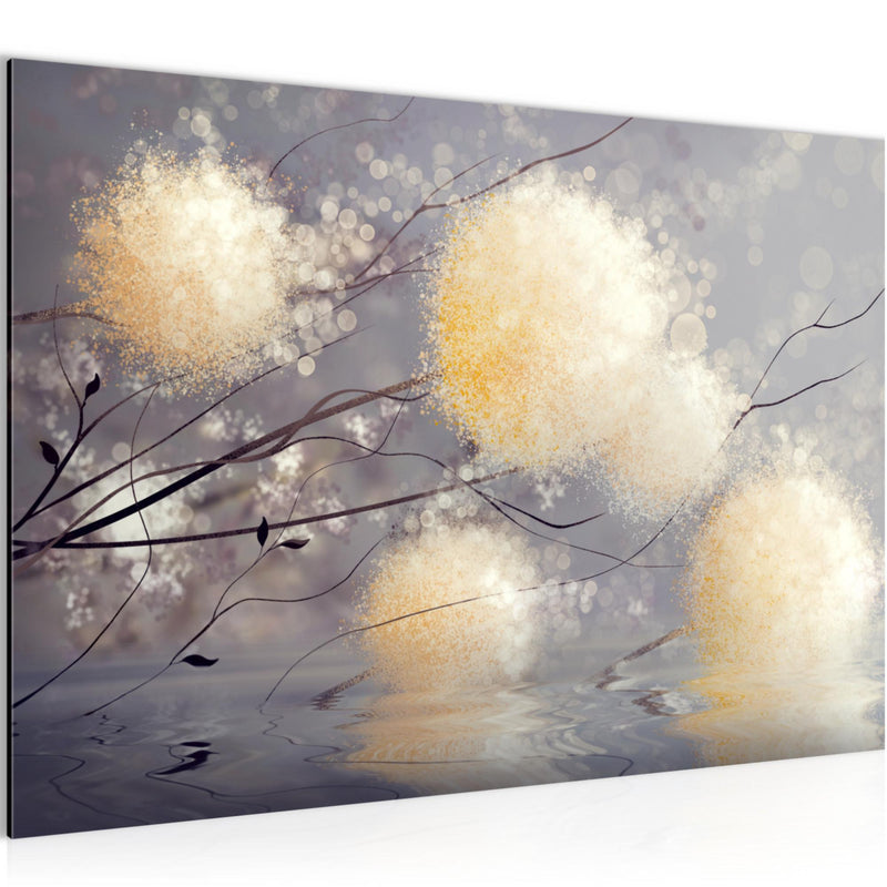 Runa Art Bild Pusteblumen Modern Wandbilder Wohnzimmer Schlafzimmer 1 Teilig - Made In Germany - Abstrakt Grau Beige Flur 044215a